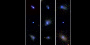 Composite images of several intense star-forming galaxies discovered in the J-PLUS survey. /CEFCA